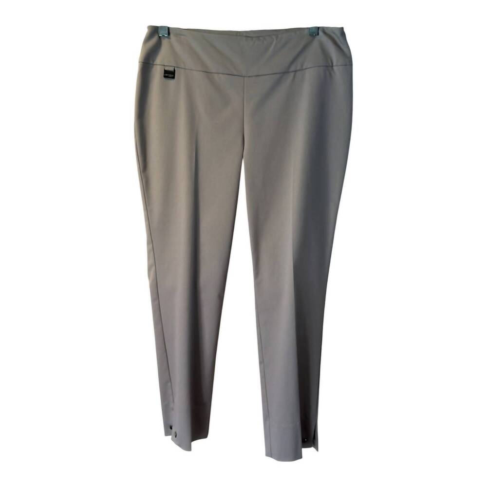 NEW LISETTE women's crop trousers with split hem and studs in silverdust